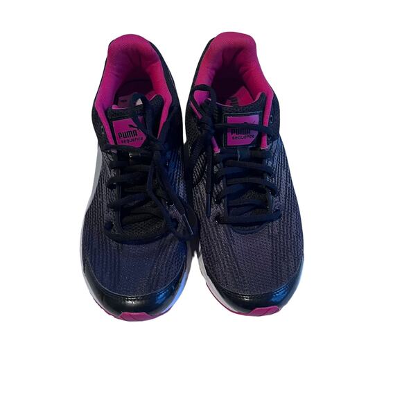 Puma Sequence Black  Hot Pink Running Shoes Sneakers size 9 - Picture 2 of 8